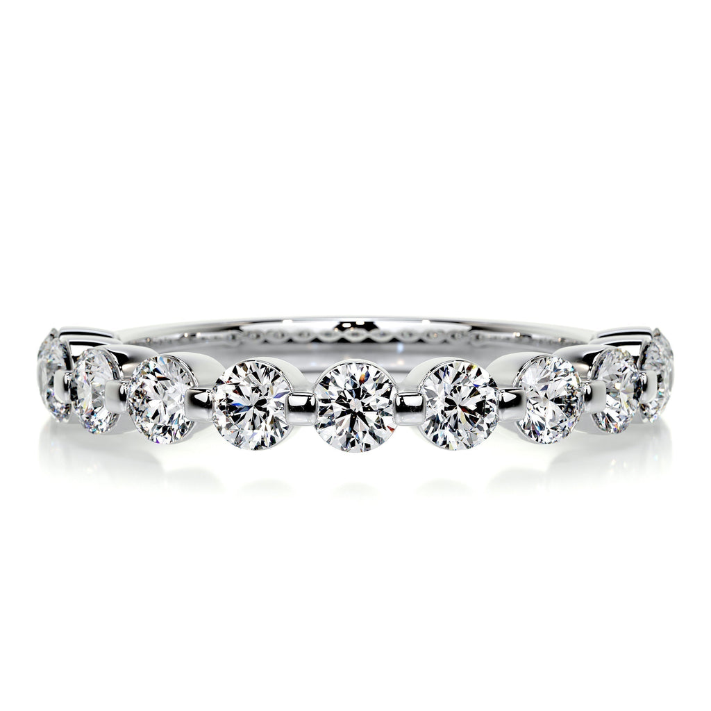 1 CT Round Half Eternity Lab Grown Diamond Wedding Band