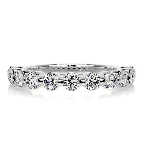1 CT Round Half Eternity Lab Grown Diamond Wedding Band