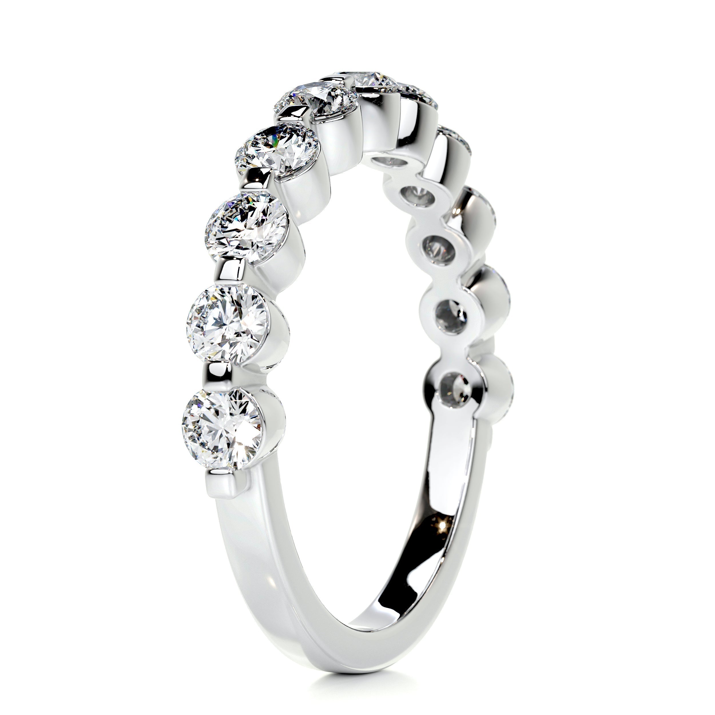 1 CT Round Half Eternity Lab Grown Diamond Wedding Band