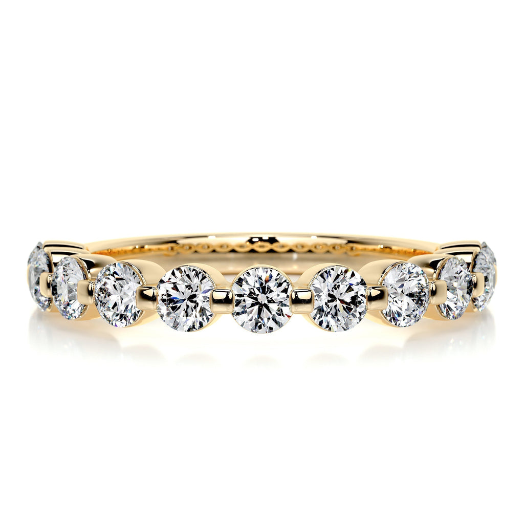 1 CT Round Half Eternity Lab Grown Diamond Wedding Band