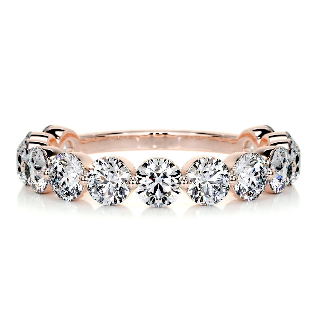 2 CT Round Half Eternity Lab Grown Diamond Wedding Band