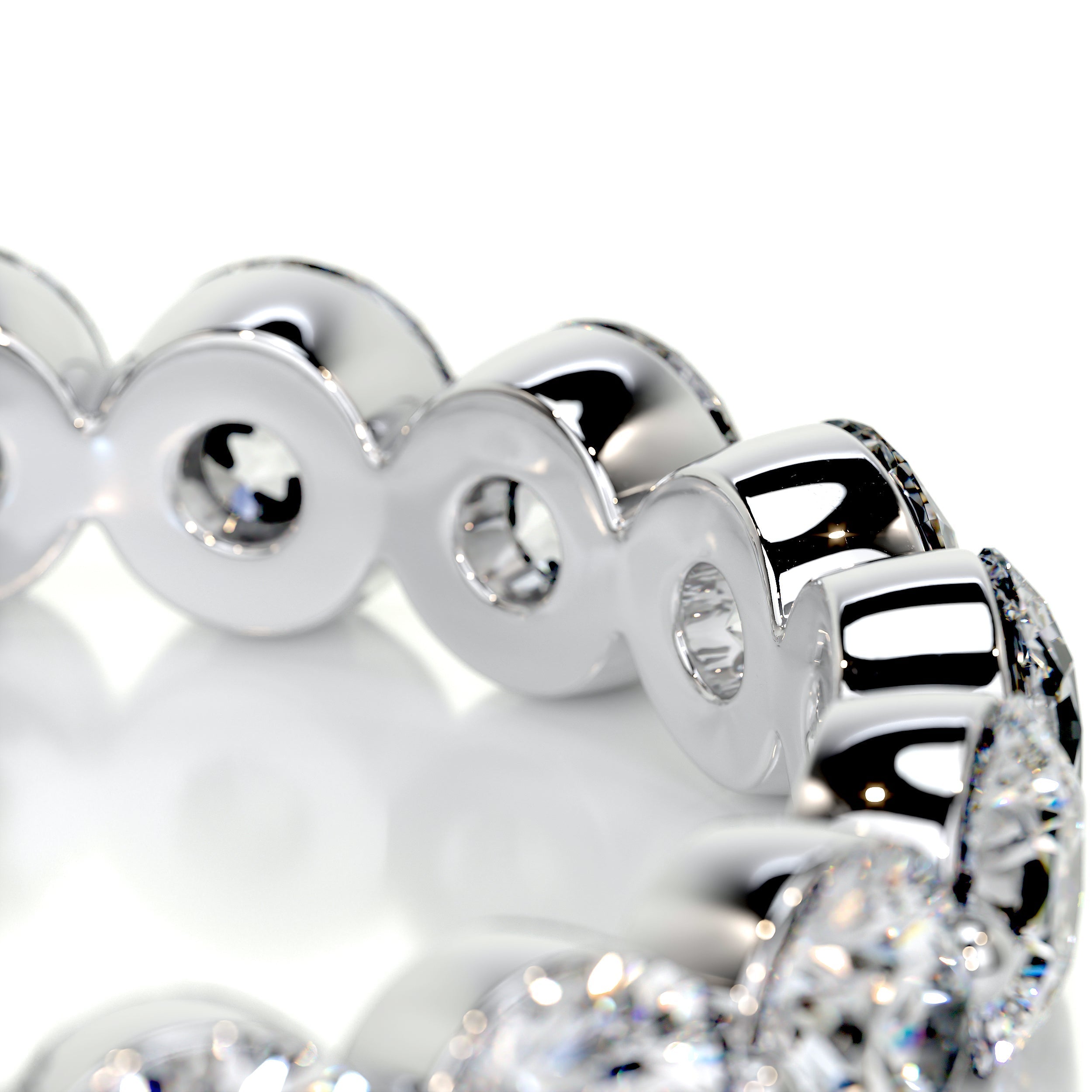2 CT Round Half Eternity Lab Grown Diamond Wedding Band