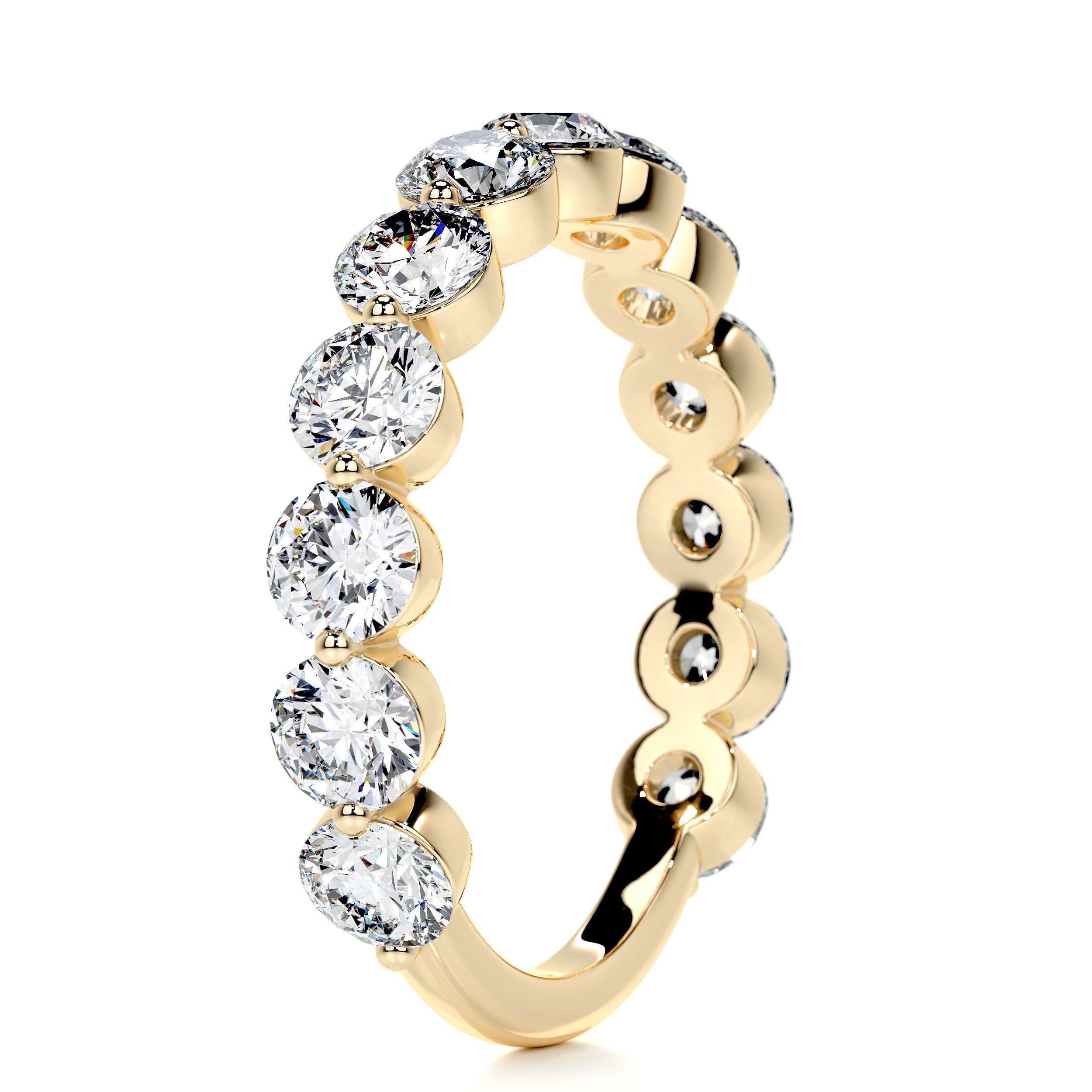 2 CT Round Half Eternity Lab Grown Diamond Wedding Band