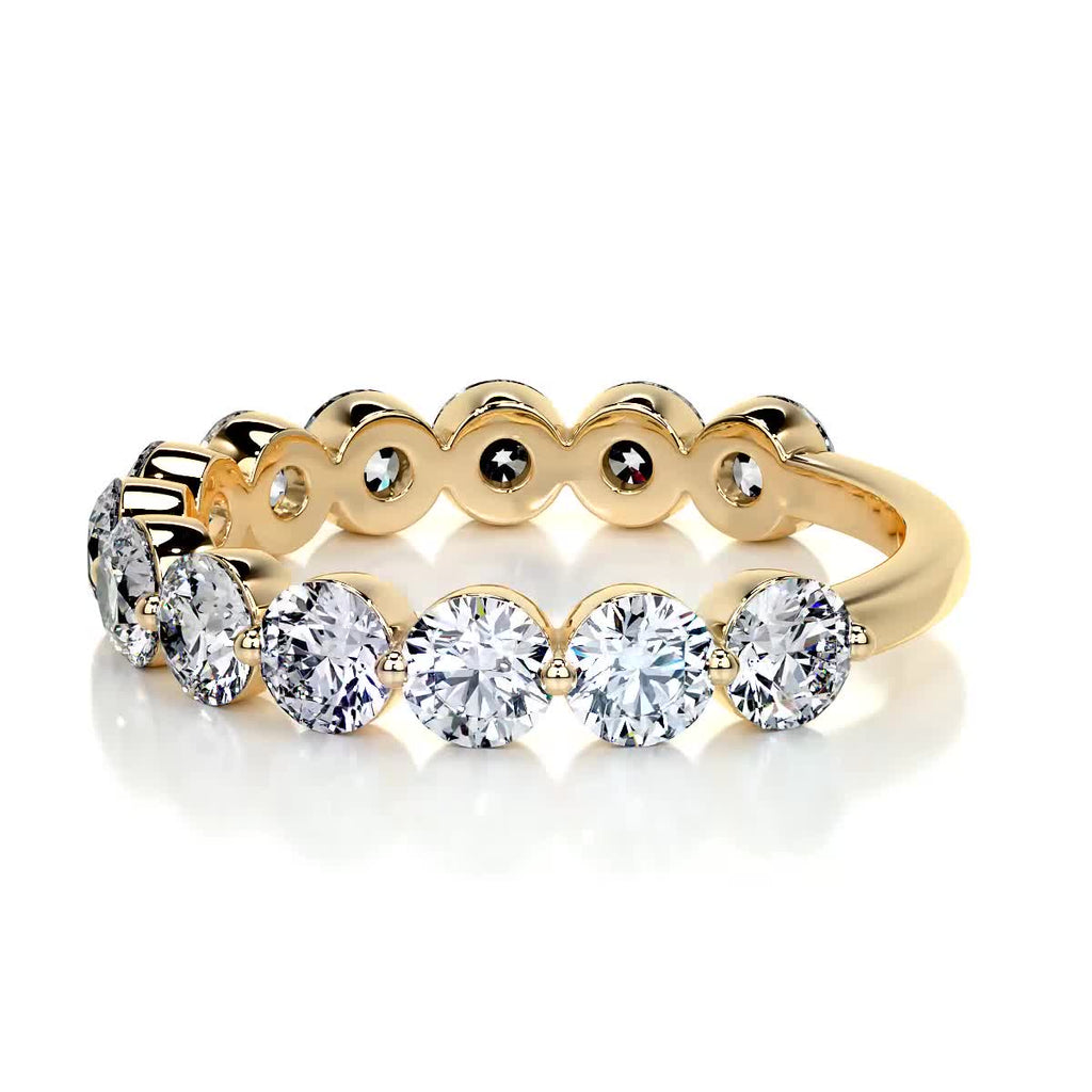 2 CT Round Half Eternity Lab Grown Diamond Wedding Band