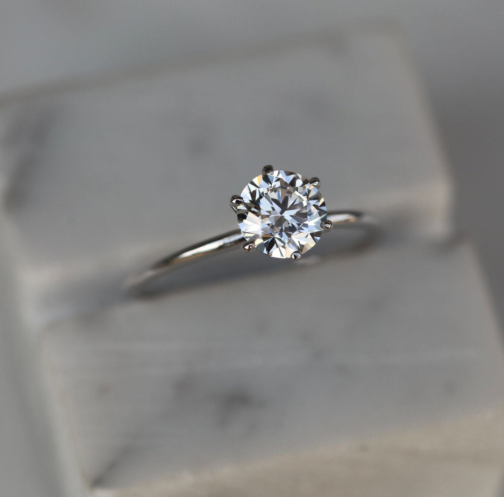 Round Solitaire Lab Grown Diamond Diamond Engagement Ring