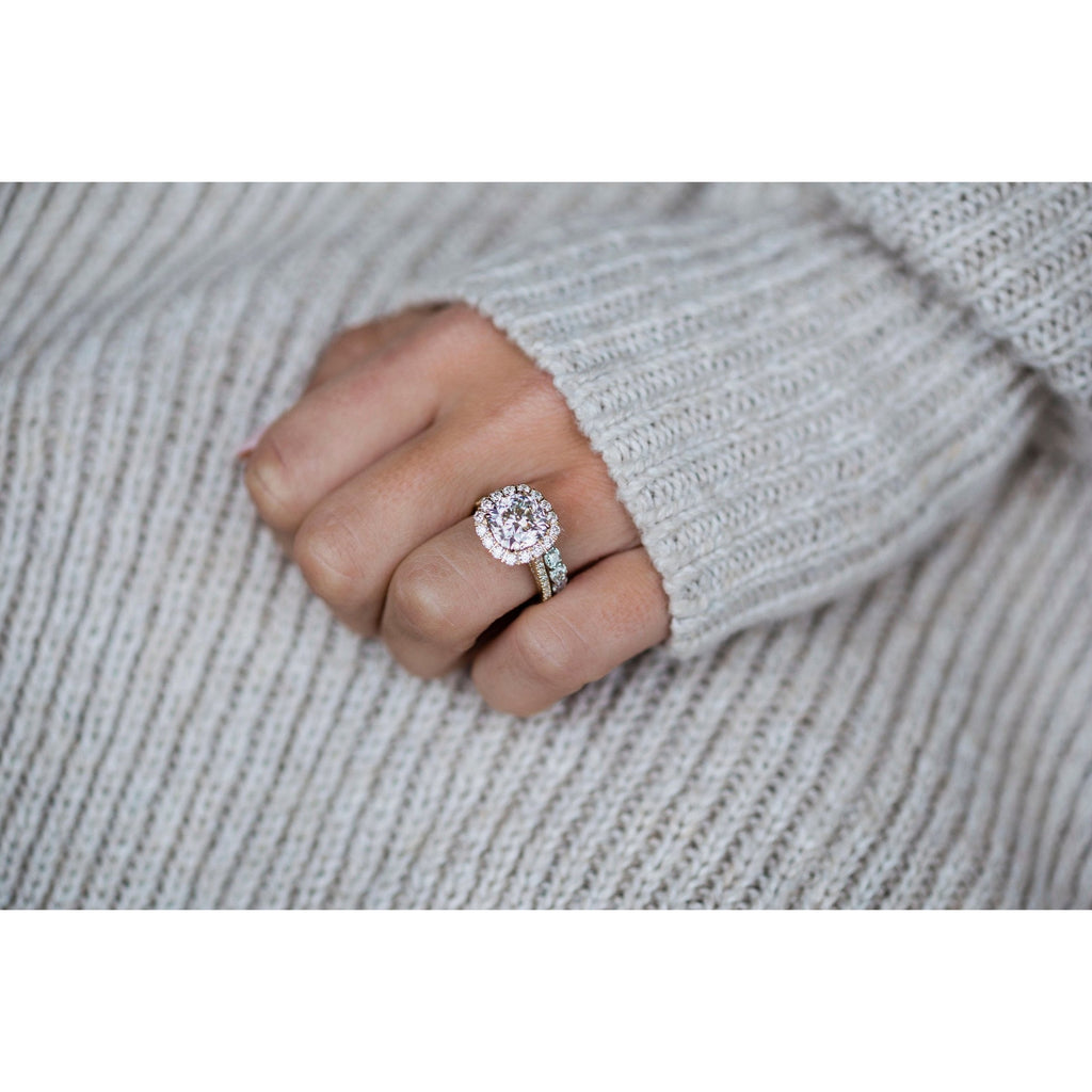 4.0 CT Cushion Halo & Pave Moissanite Engagement Ring 7