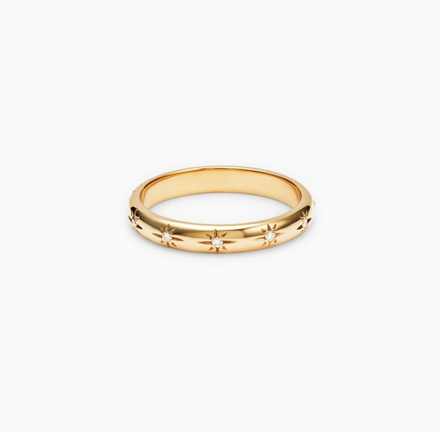 0.10 CT Round Flush Setting Lab Grown Diamond Wedding Band