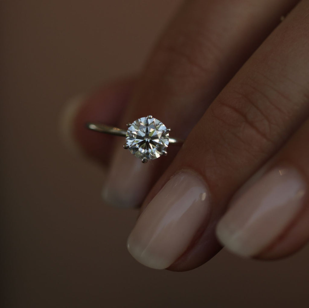 Round Solitaire Lab Grown Diamond Diamond Engagement Ring