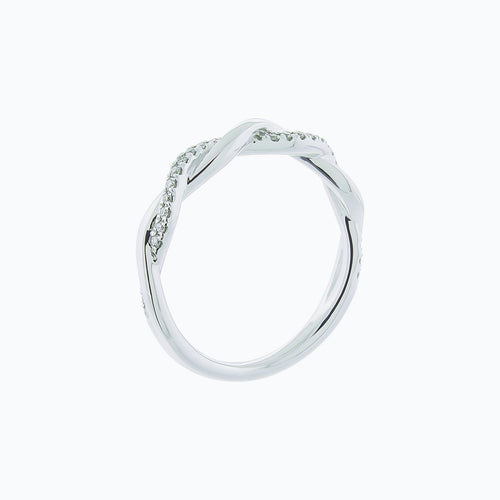 0.13 CT Round Twisted Lab Grown Diamond Wedding Band