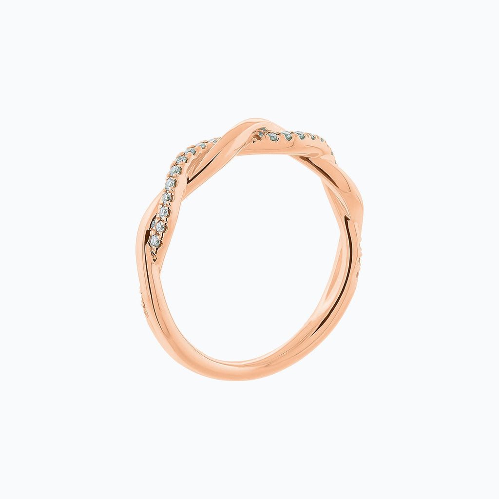 0.13 CT Round Twisted Lab Grown Diamond Wedding Band