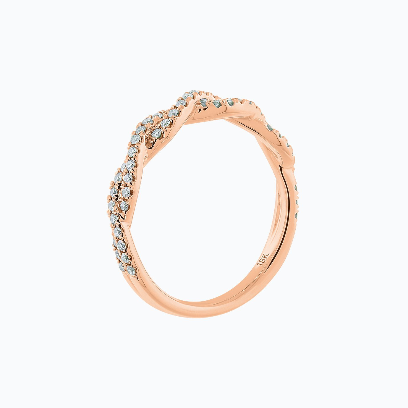 0.30 CT Round Twisted Lab Grown Diamond Wedding Band