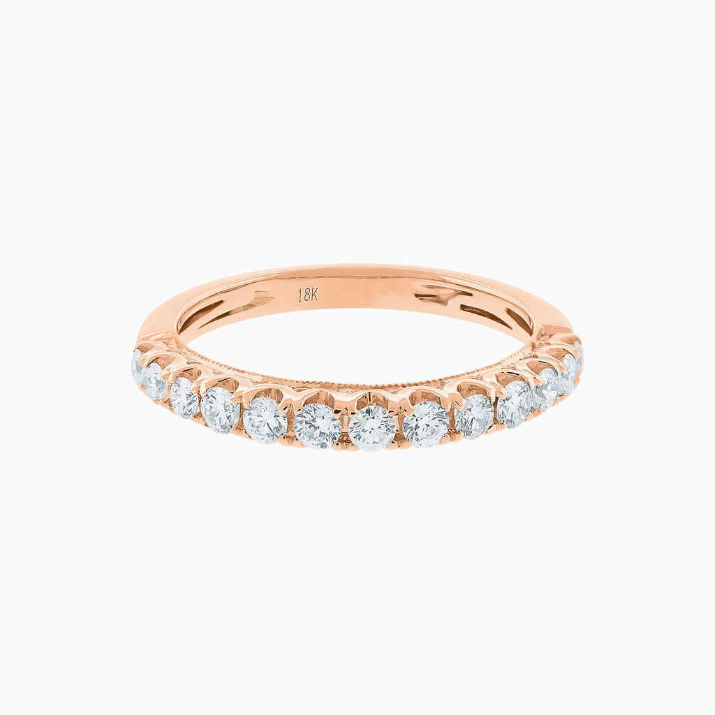 0.30 CT Round Half Eternity Lab Grown Diamond Wedding Band