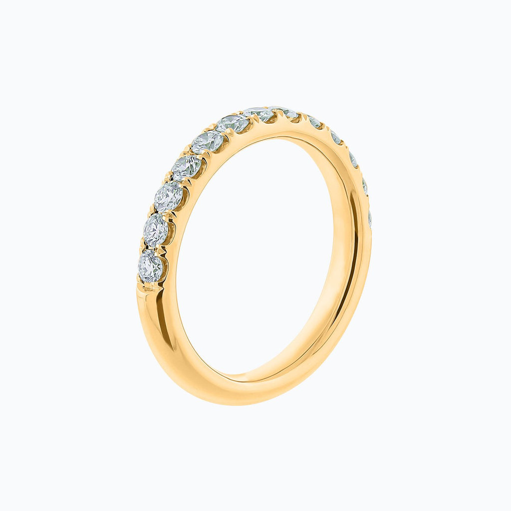 0.73 CT Round Half Eternity Lab Grown Diamond Wedding Band