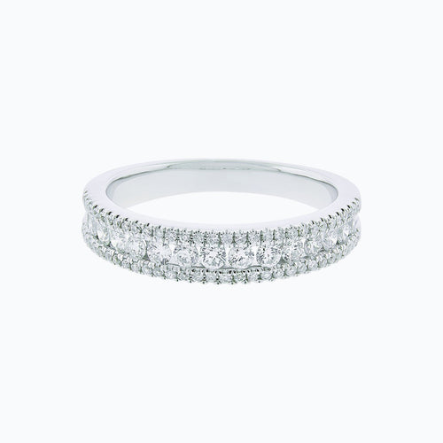 0.70 CT Round Micro Pave Lab Grown Diamond Wedding Band