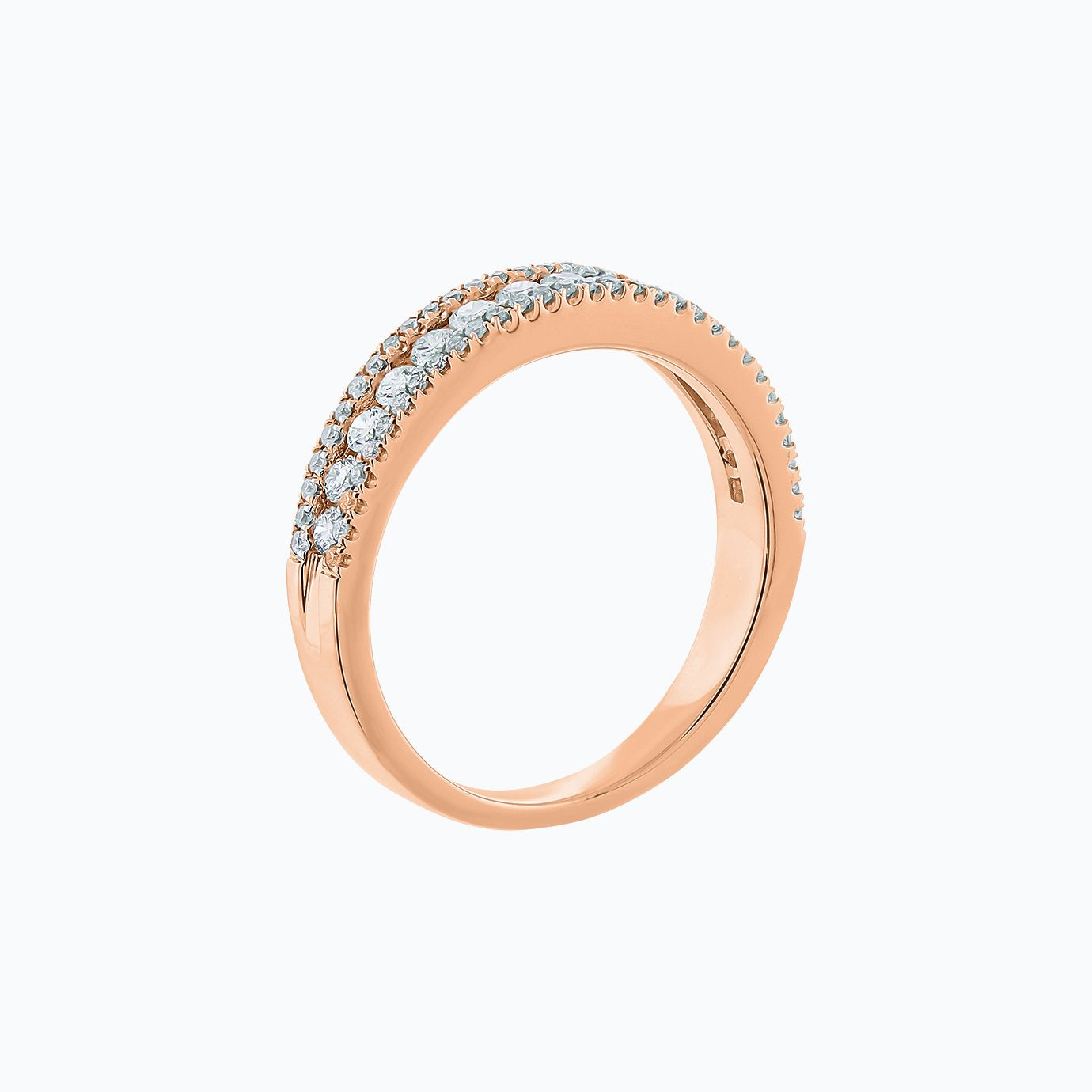 0.70 CT Round Micro Pave Lab Grown Diamond Wedding Band