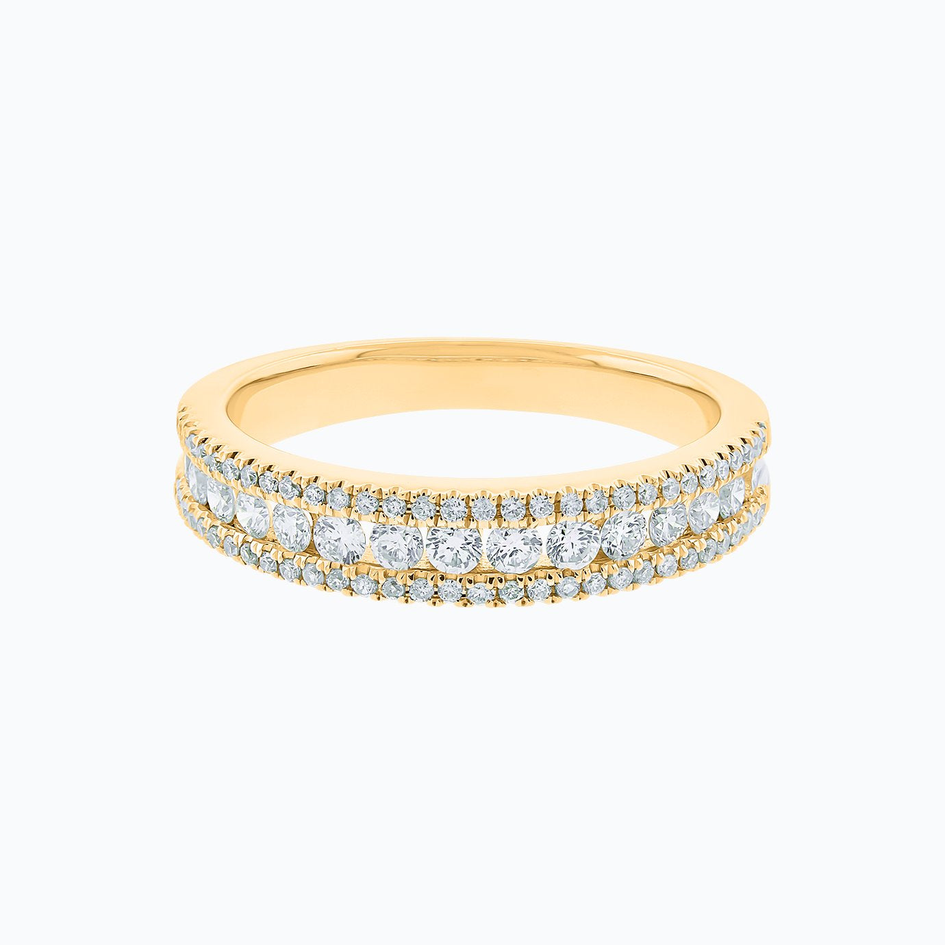 0.70 CT Round Micro Pave Lab Grown Diamond Wedding Band