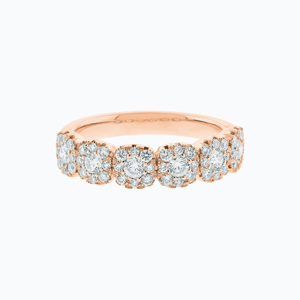 0.80 CT Round Halo Style Lab Grown Diamond Wedding Band