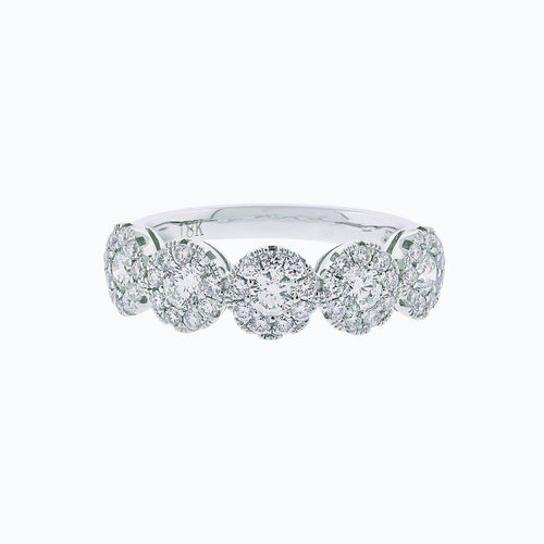 0.93 CT Round Halo Style Lab Grown Diamond Wedding Band