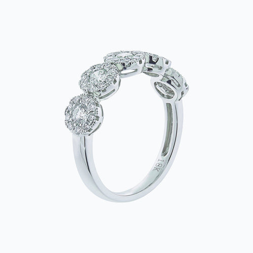 0.93 CT Round Halo Style Lab Grown Diamond Wedding Band