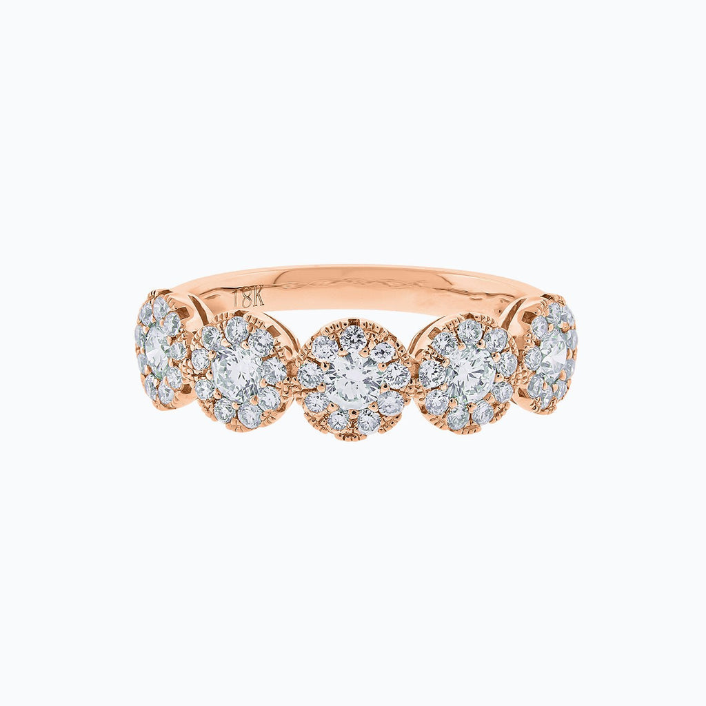 0.93 CT Round Halo Style Lab Grown Diamond Wedding Band