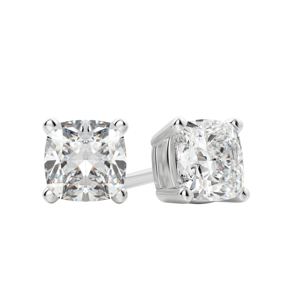 0.50 CT-2.0 CT Cushion Solitaire Lab Grown Diamond Earrings
