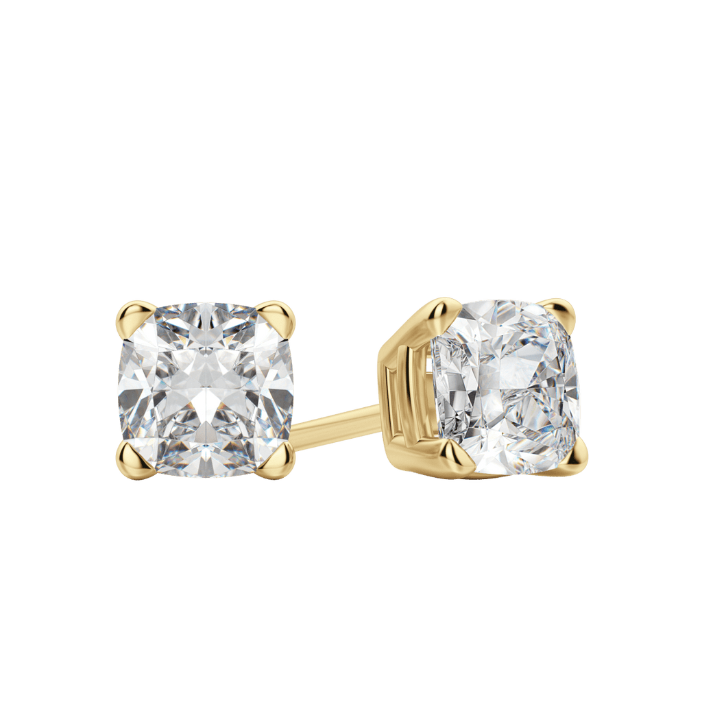 0.50 CT-2.0 CT Cushion Solitaire Lab Grown Diamond Earrings