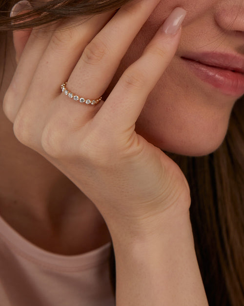 0.46 CT Round Half Eternity Lab Grown Diamond Wedding Band