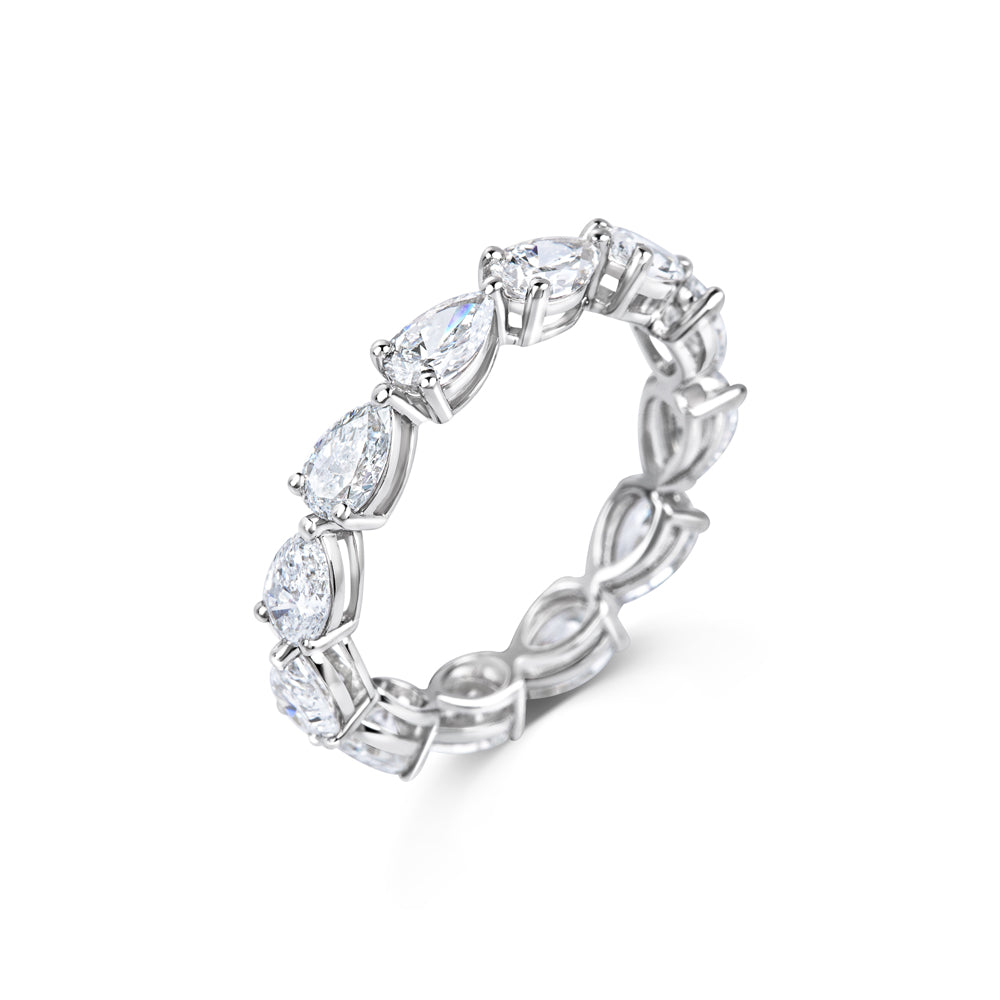 2 CT Pear Full Eternity Lab Grown Diamond Wedding Band