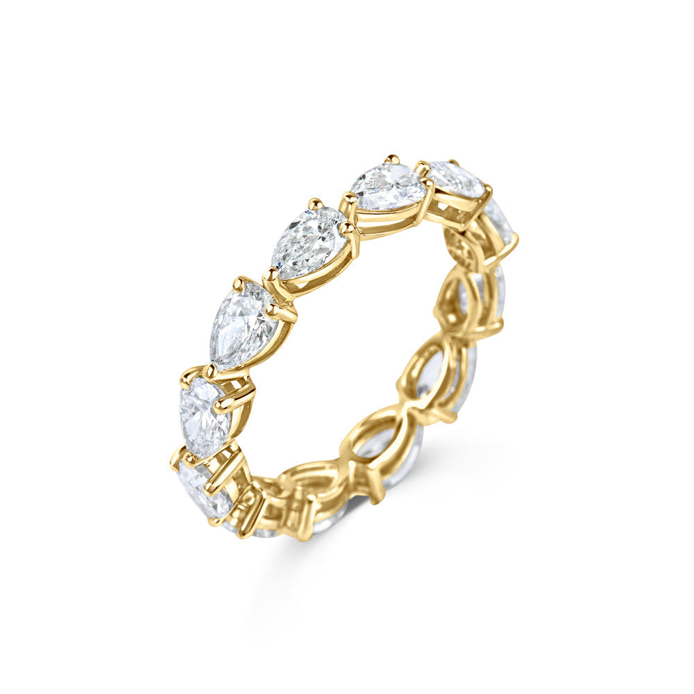 2 CT Pear Full Eternity Lab Grown Diamond Wedding Band