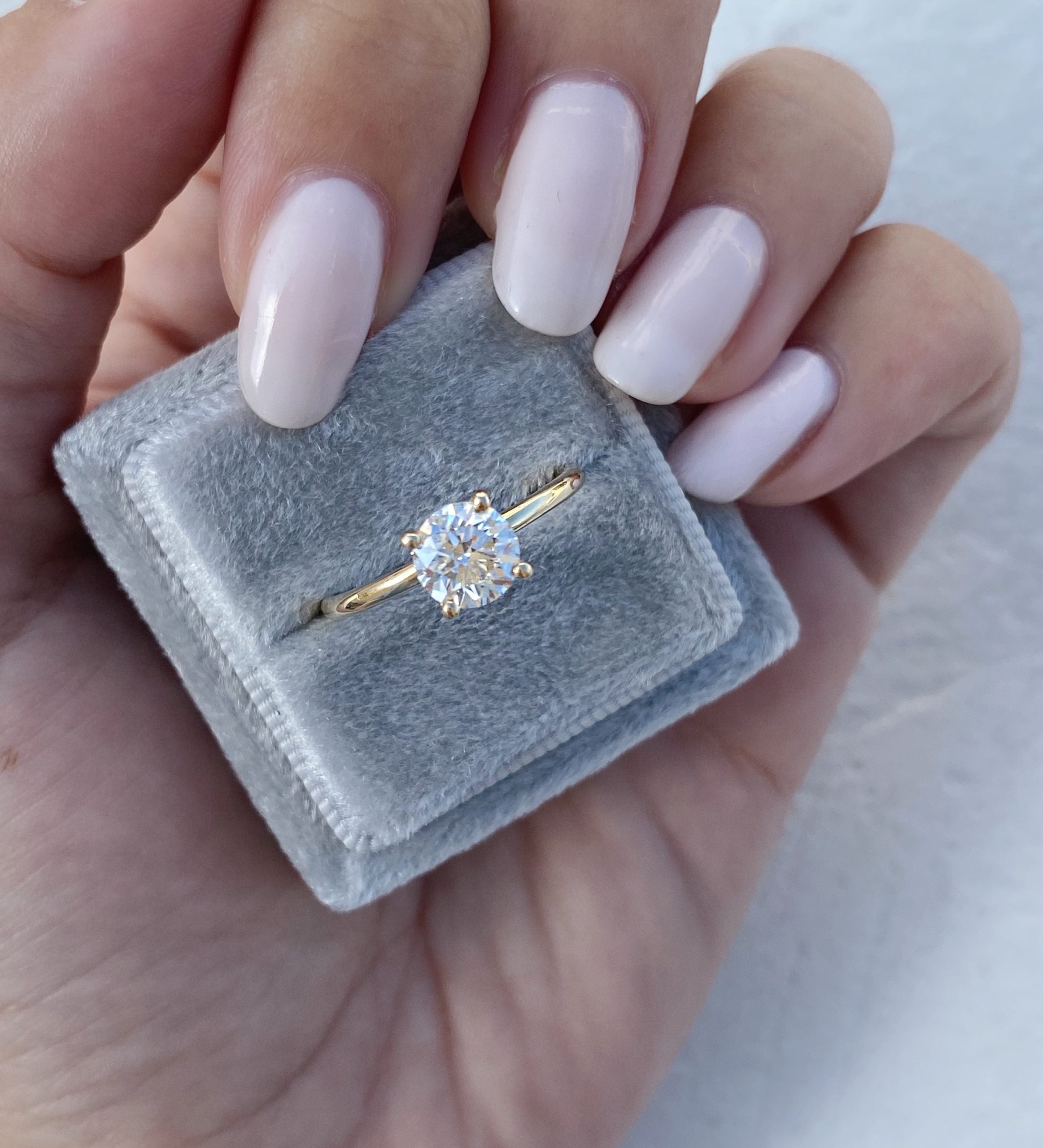 Round Hidden Halo Lab Grown Diamond Engagement Ring