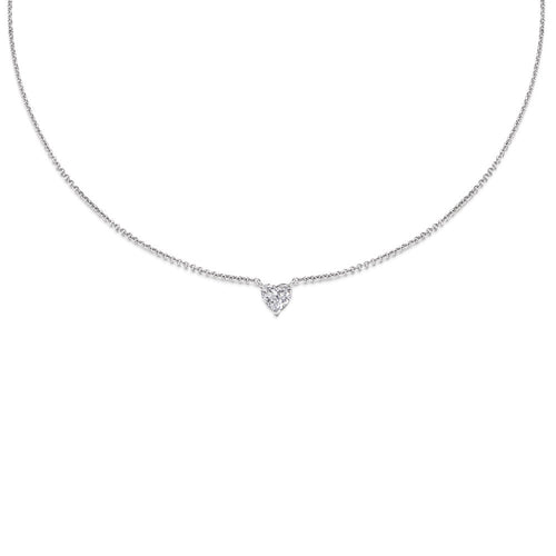 0.7 CT Heart Solitaire Lab Grown Diamond Necklace