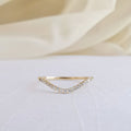 0.09 CT Round Curved Lab Grown Diamond Wedding Band
