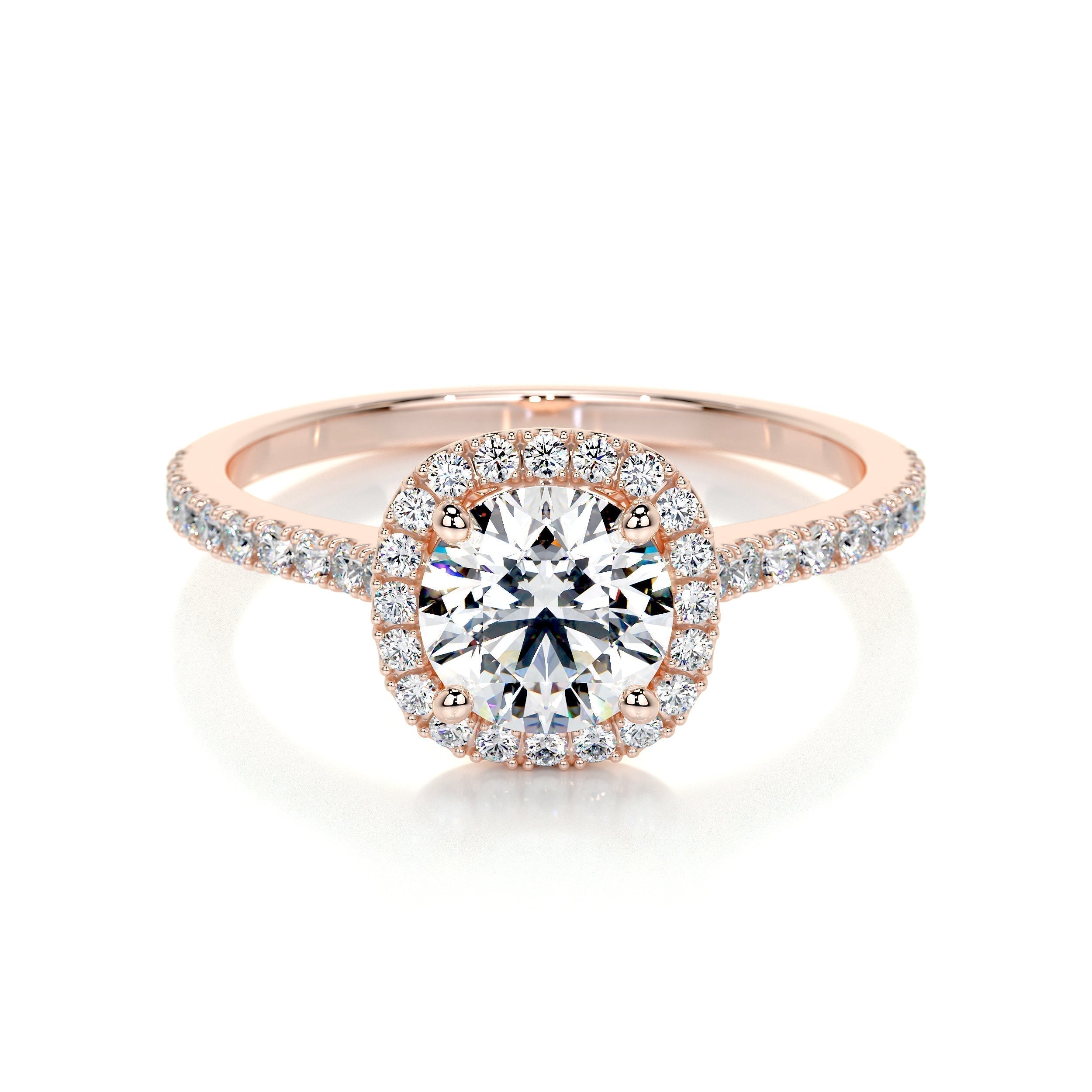 Round Halo Lab Grown Diamond Engagement Ring