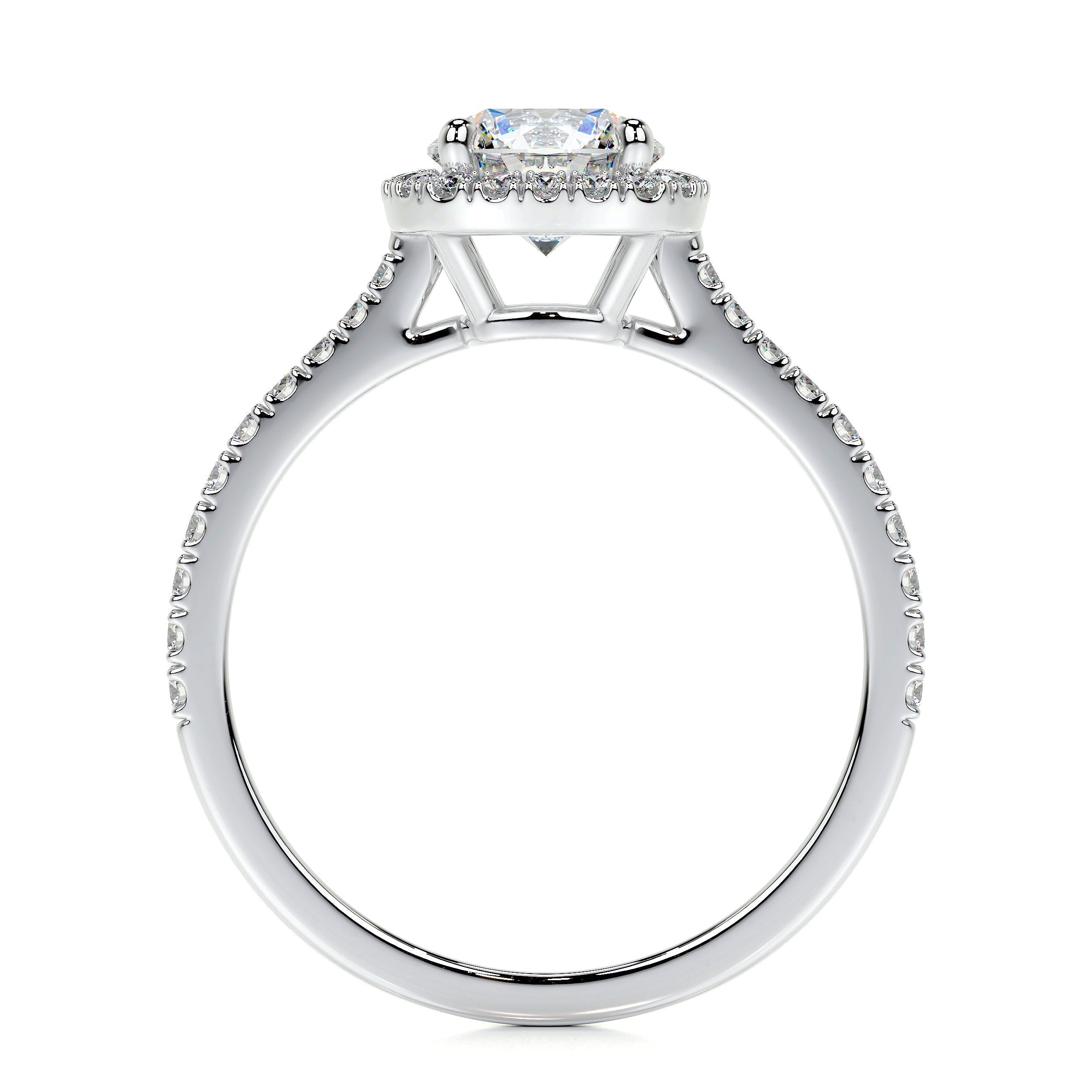 Round Halo Lab Grown Diamond Engagement Ring