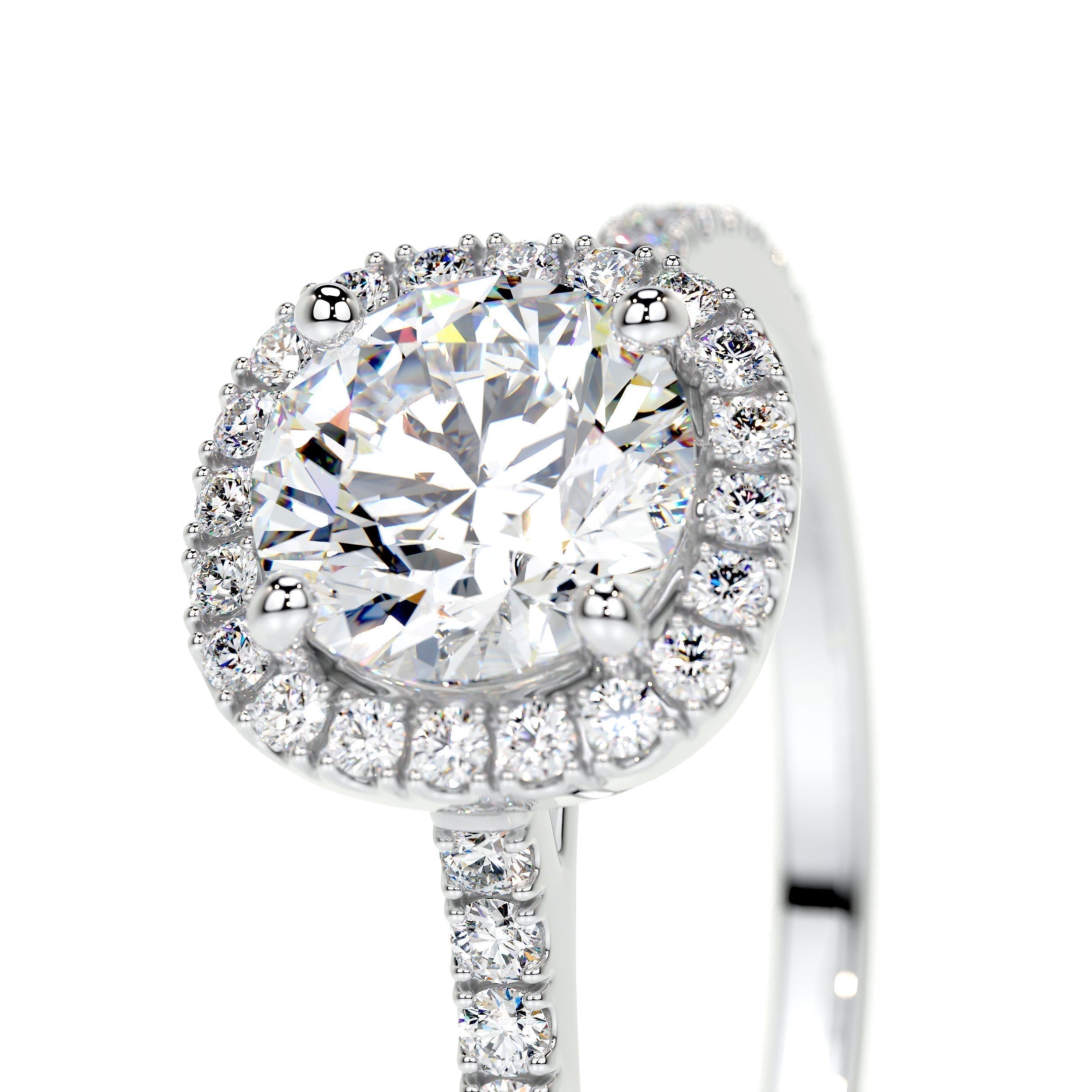 Round Halo Lab Grown Diamond Engagement Ring