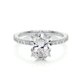 Oval Hidden Halo Pave Lab Grown Diamond Engagement Ring
