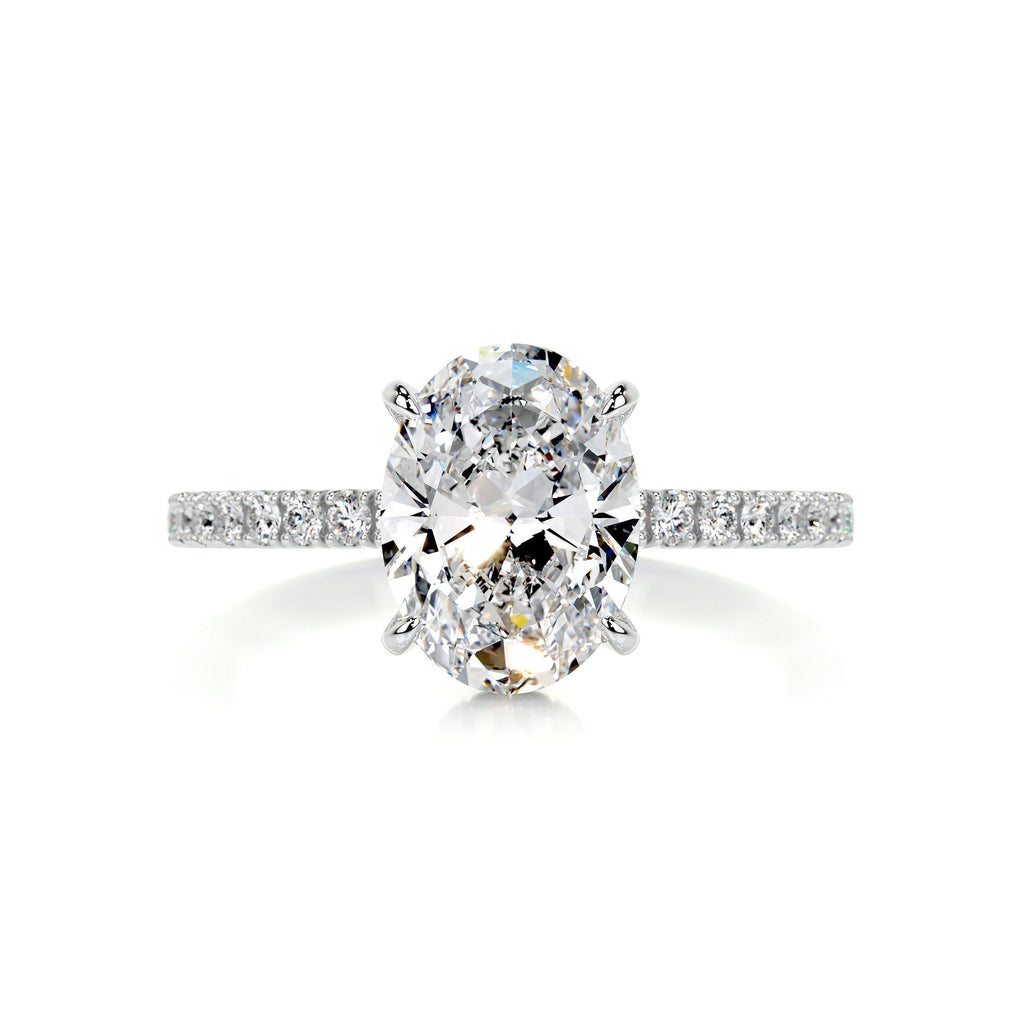Oval Hidden Halo Pave Lab Grown Diamond Engagement Ring