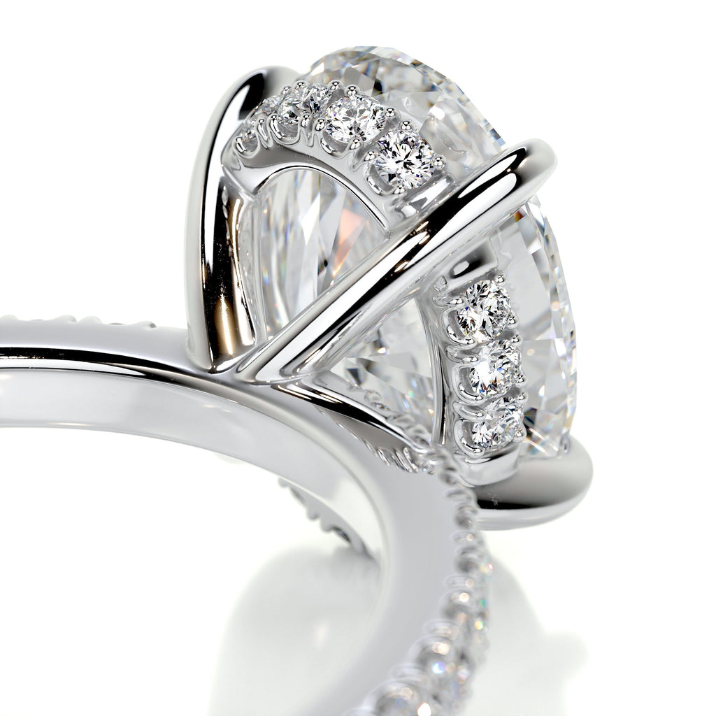 Oval Hidden Halo Pave Lab Grown Diamond Engagement Ring