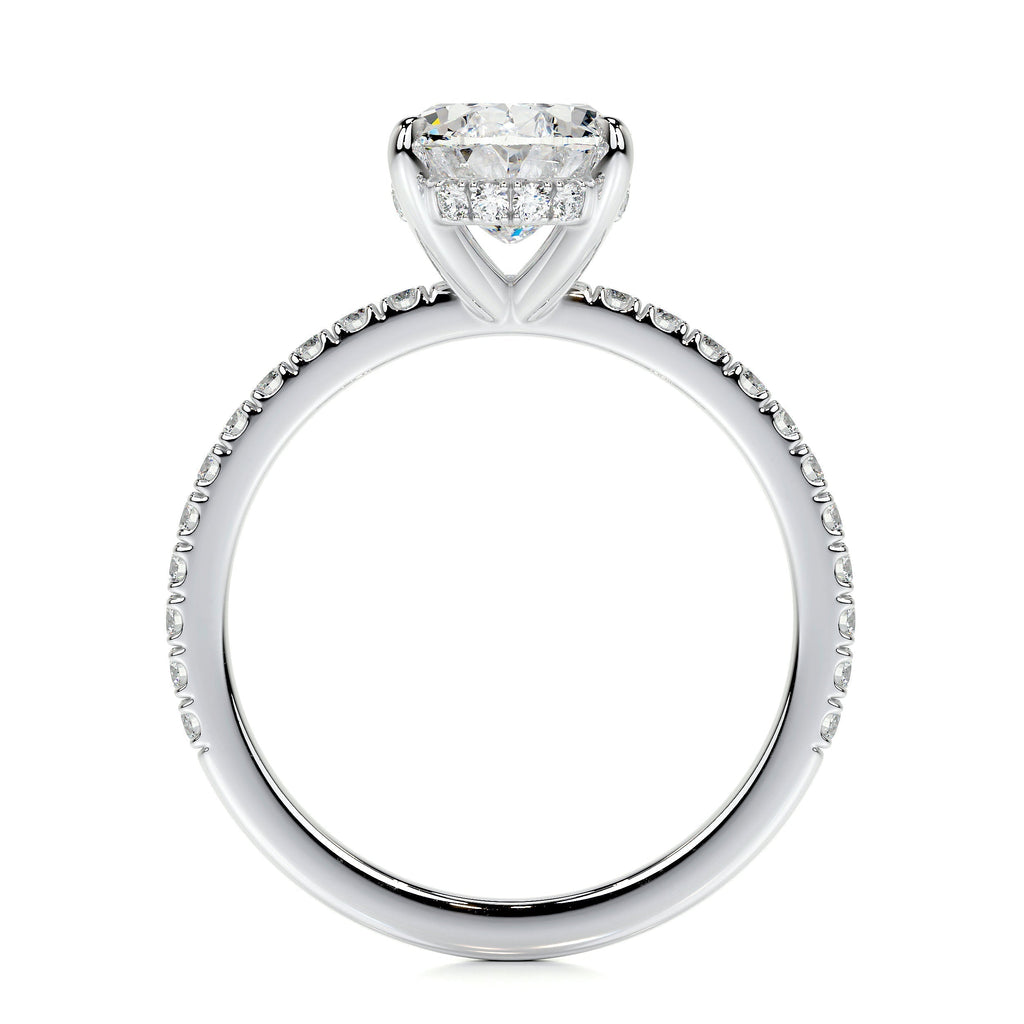 Oval Hidden Halo Pave Lab Grown Diamond Engagement Ring