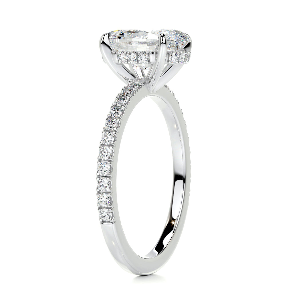 Oval Hidden Halo Pave Lab Grown Diamond Engagement Ring