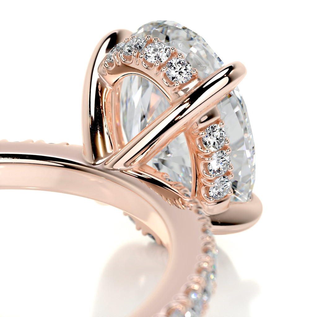 Oval Hidden Halo Pave Lab Grown Diamond Engagement Ring