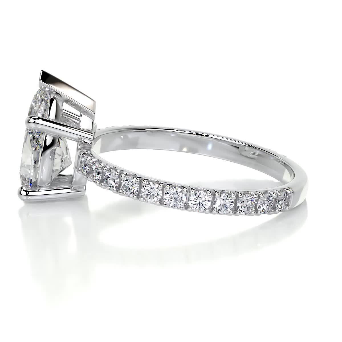 Pear Pave Lab Grown Diamond Engagement Ring