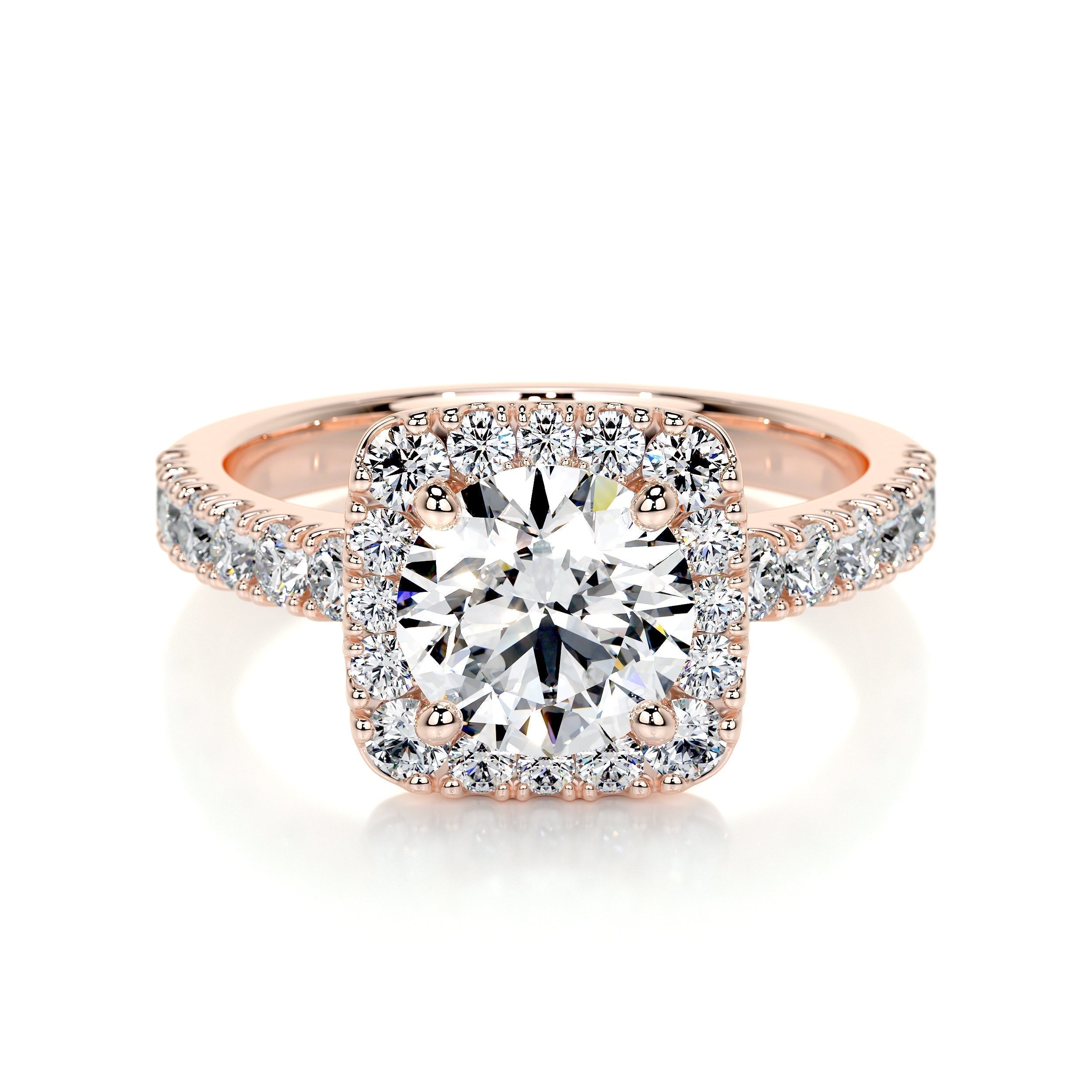 Round Halo Lab Grown Diamond Engagement Ring