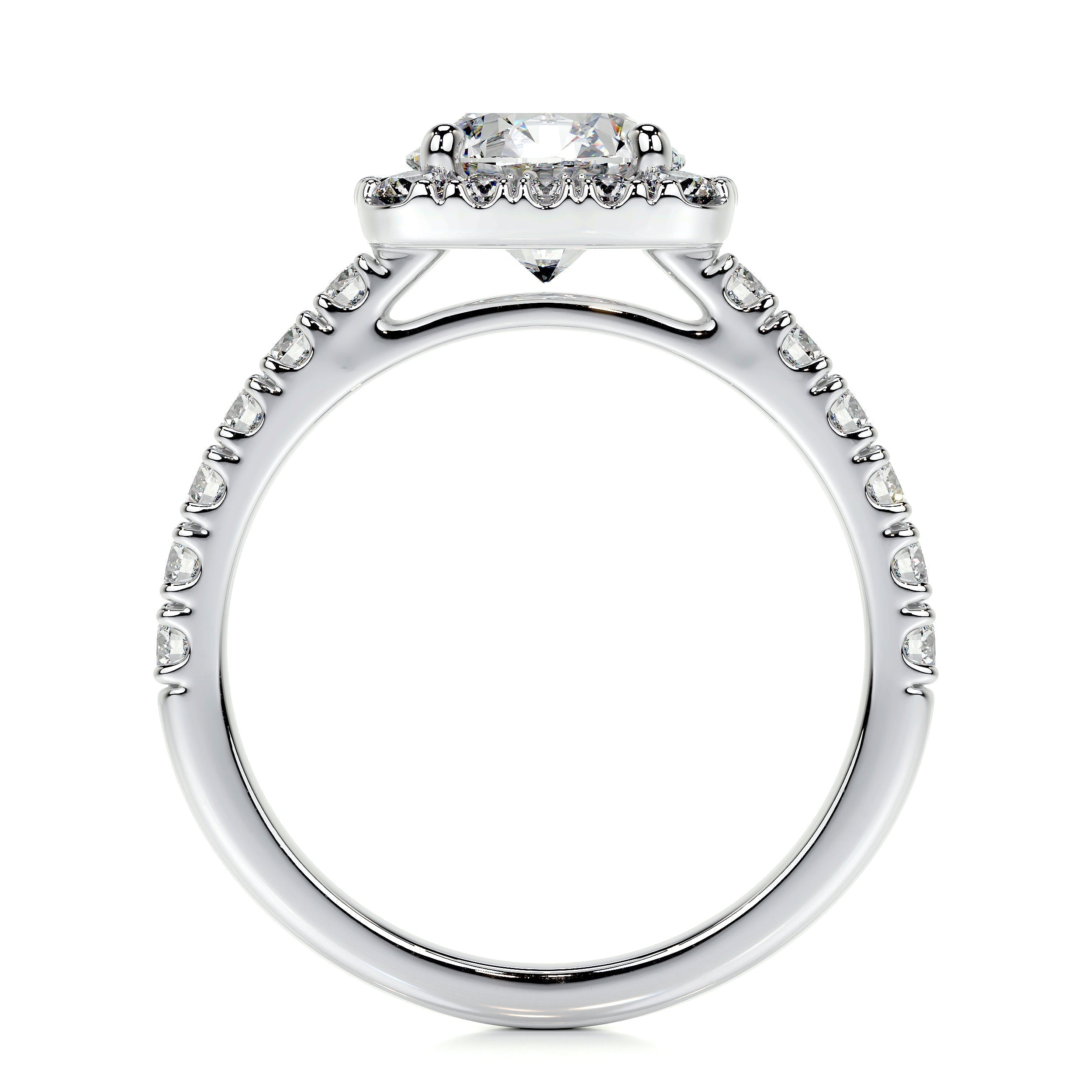 Round Halo Lab Grown Diamond Engagement Ring