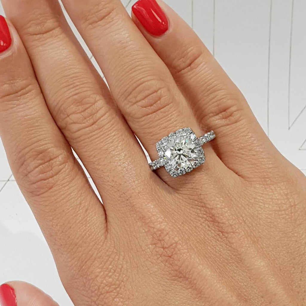 Round Halo Lab Grown Diamond Engagement Ring