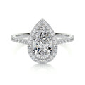 Pear Halo Lab Grown Diamond Engagement Ring