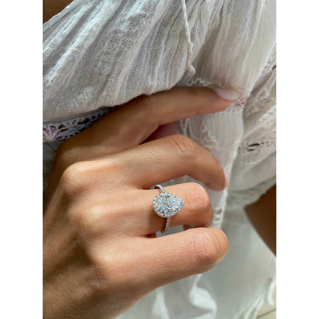 Pear Halo Lab Grown Diamond Engagement Ring