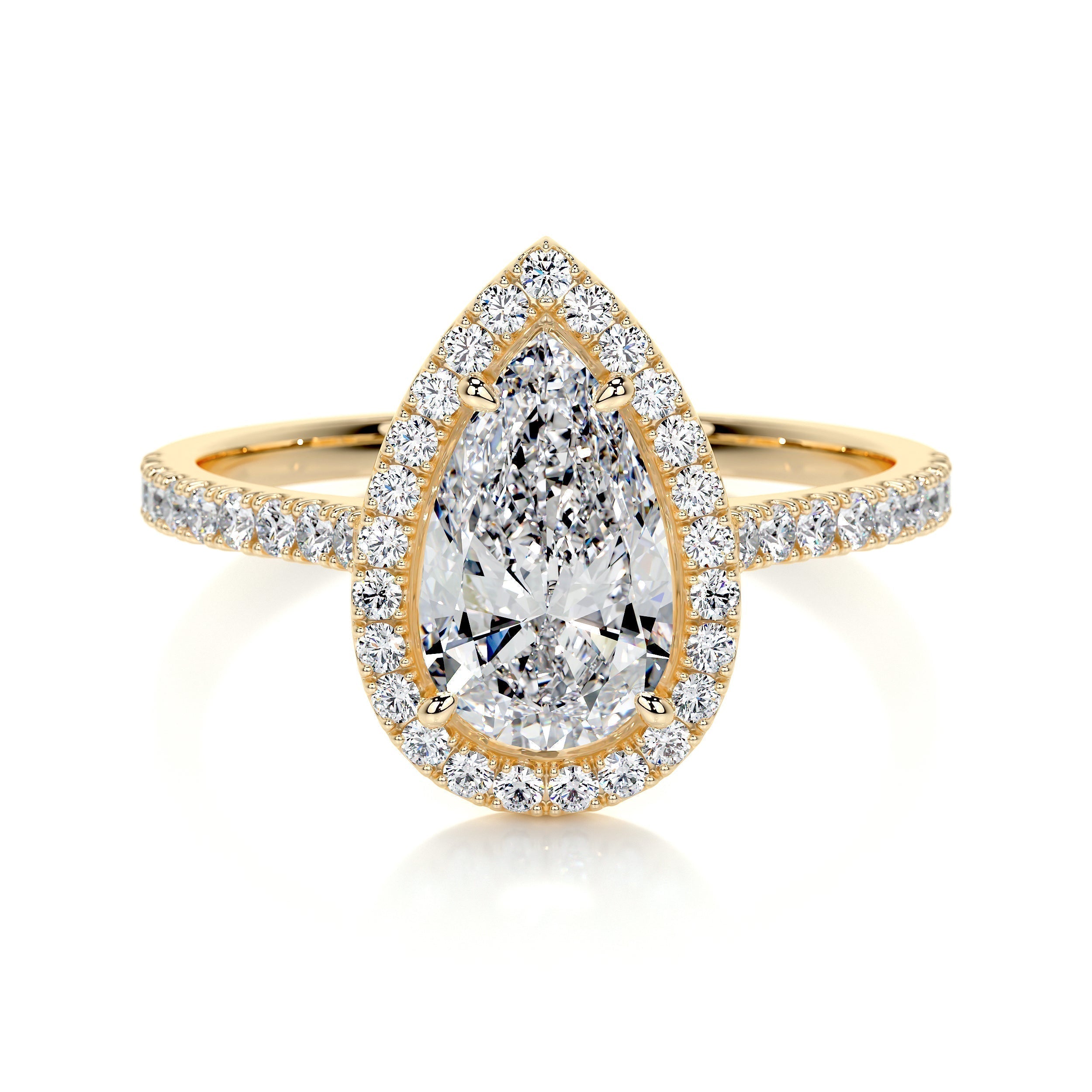 Pear Halo Lab Grown Diamond Engagement Ring