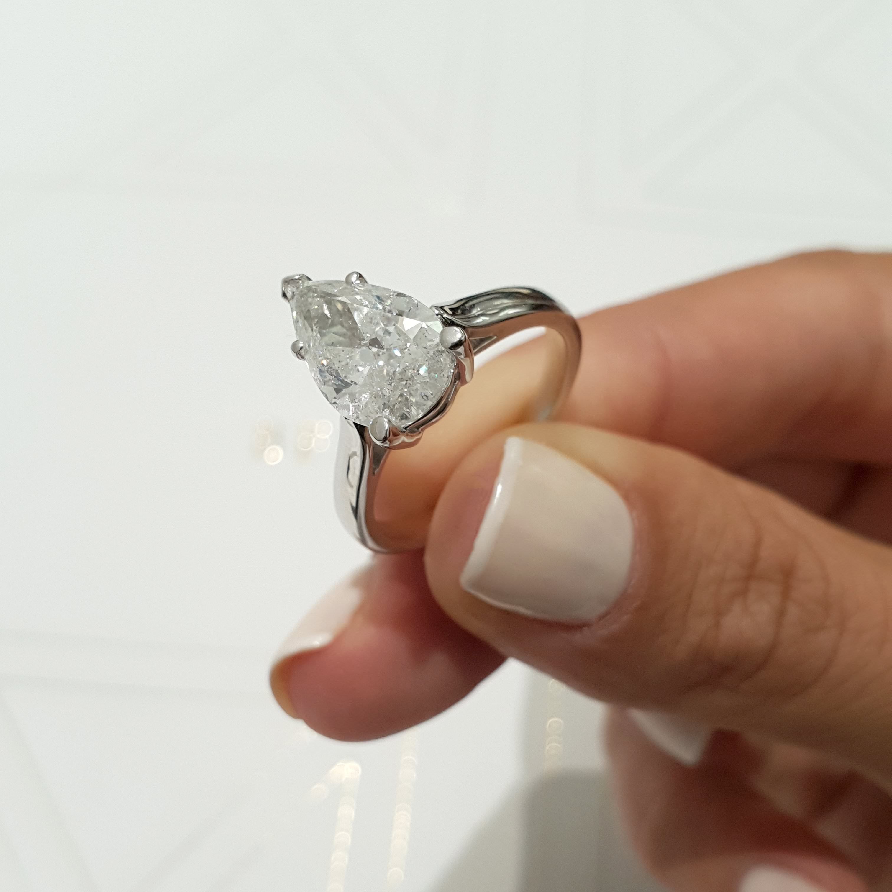 Round Solitaire Lab Grown Diamond Engagement Ring