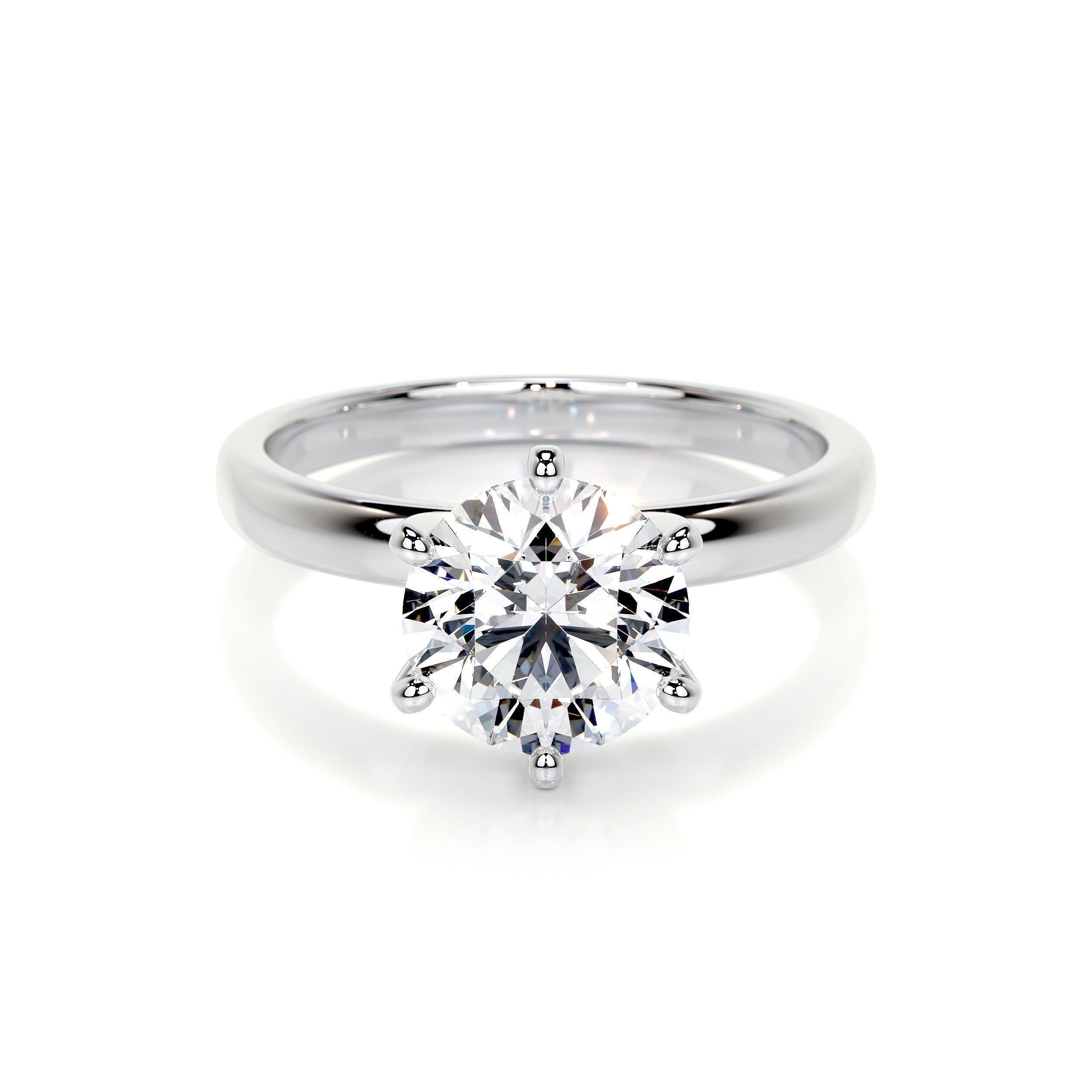 Round Solitaire Lab Grown Diamond Engagement Ring